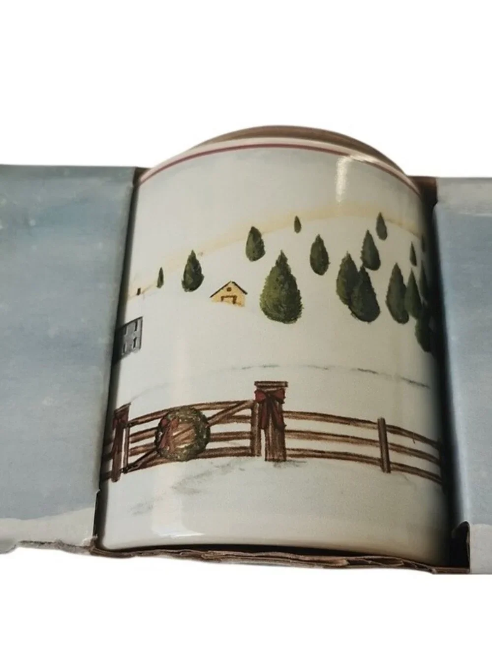 David Carter Brown Christmas Valley Stoneware Mugs, Set Of 4